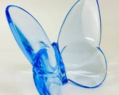 BACCARAT BLUE CRYSTAL BUTTERFLY PAPERWEIGHTS FIGURINE