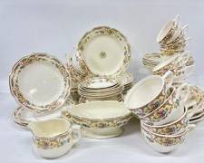 Fine Vintage Mount Clemens Pottery Mildred Floral PatternChina Place Setting Dishes PLATES SERVING DISHES AND CUPS