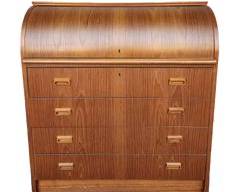 Vintage Teak MCM Mid Century Modern Roll Top Desk