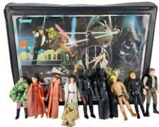 Vintage 1977 Kenner Star Wars Mini-Action Figure Case With Darth Vader, Luke Skywalker, Princess Leia, Jedi Master Yoda, and More!