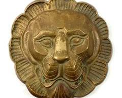 Antique Bronze Lion Head Partial Door Knocker