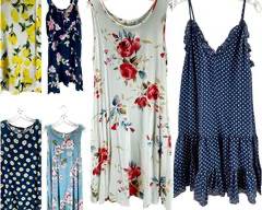 Sundress Lot!! REBECCA TAYLOR Blue/ Pink Dot Sz 10. BISHUIGE White Floral Sz Medium. BISHUIGE Blue Floral Sz Medium. VERANEE Navy Blue Daisy Sz Large. VERANEE. White Lemons Sz Large. CUPCAKES AND CASHMERE Navy/Pink Flowers Sz 10