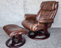 Ekornes Stressless Style Modern Lounge Chair & Ottoman MCM Mid Century Modern