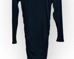 KIT AND ACE Black Modal/Viscose/Cashmere/Elastane Rouched Dress, Sz 10