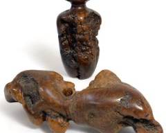 Fantastic Burlwood Decorative Vase and Paperweight / Centerpiece MCM Mid Century Modern