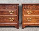 Pair Henredon NC Asian Style 2 Drawer Side Tables High Quality