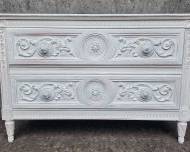 Vintage Hand Carved Hand Painted 2 Drawer chest of Drawers