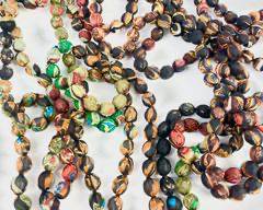 Hermes Style Silk Scarves Wrapped Beaded Necklaces