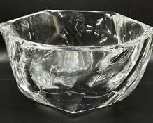 Fine Tiffany & Co Heavy Modern Hexagon Crystal Bowl