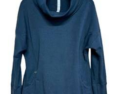 LULULEMON BLACK Cowl Neck Sweatshirt with Zip Pocket, Sz 10