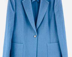 LAFAYETTE 148 Blue Blazer Size 14 W/ Big Square Front Pockets