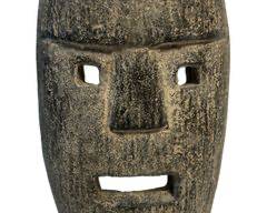 Pre Columbian Stone Carved Mask - Moai Easter Island Head Form
