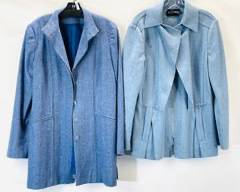 Vintage ETCETERA Zip Up Coat Jacket Light Blue Size 14 And Non Branded Long Coat/Blazer Size 14