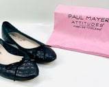 Paul Mayer Attitude Ballet Flats Black Made W Quilted Leather, Size 11B Made In Spain W/ Dust Bag Included