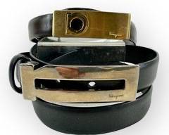 SALVATORE FERRAGAMO Black Belt , Made in Italy 23 9536, Sz Medium and Ferragmamo Style Black Belt, Made in Italy