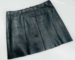 BCBGMAXAZRIA 100% Genuine Leather Black Mini Skirt Size 8