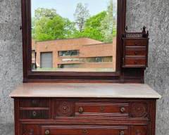 Antique Victorian Marble Top 7 Drawer Chest with Mirror Great form use with or with out mirror