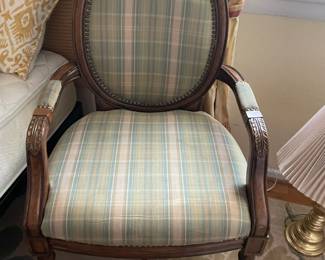 Upholstered chair.