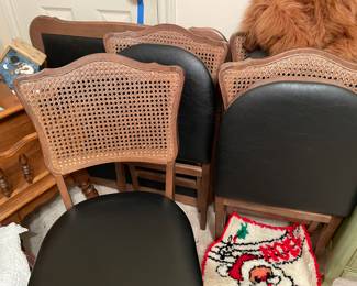 4 folding chairs and card table 