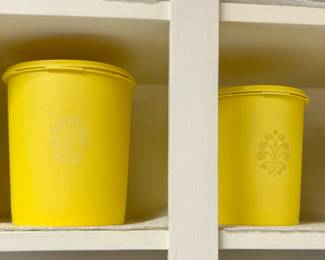 Vintage Tupperware Servalier Yellow Canisters 