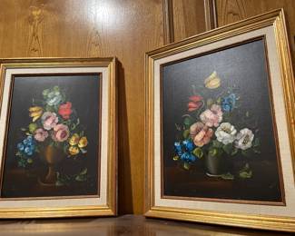 Two Floral Oil Paintings
