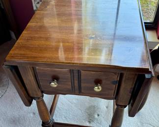 Two Thomasville Drop Leaf End Tables