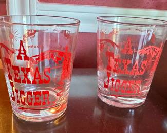 Two Texas Jigger Glasses