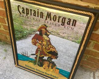 Vintage Captain Morgan Advertising Foil Mirror
