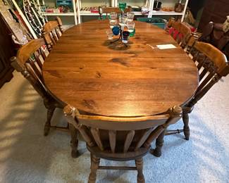 Wood table with 6 chairs