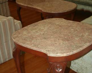 Set of 3 marble top tables