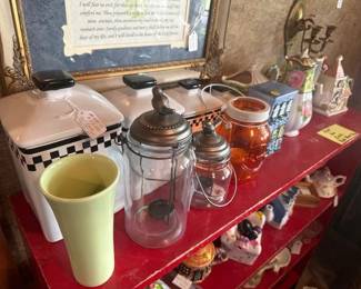 CANISTER SET , TEAPOTS , AND TEALIGHT CANDLE HOLDERS
