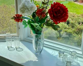 Glassware and floral stems