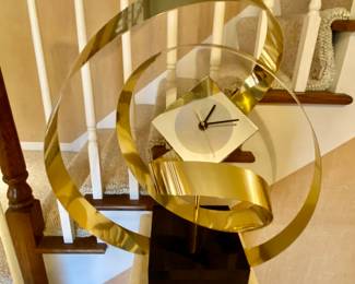 Modern gold tone clock