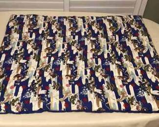 MMS108 Blue Japanese Futon Style Blanket 