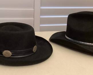 MMS105 Two Black Cowboy Hats 