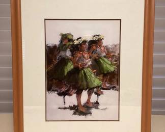 MMS011 Framed Picture Of Hula Girls By Furtado