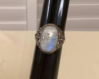 MMS123 Sterling Silver Moonstone Ring Size 8.25