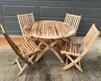 MMS159 Hawaiian Discovery Acacia Wood Patio Table & Chairs Set