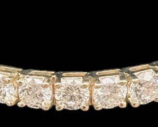 3l6a 16ctw Yellow Gold Diamond Tennis Bracelet