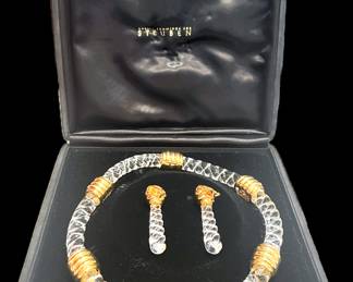 3g Steuben Crystal Necklace Earrings by Angela Cummings