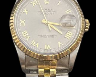3p Rolex Stainless Steel and 18K Datejust