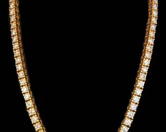 3l6 42ctw Yellow Gold Diamond Necklace