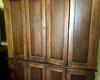 Work station desk ,all behind closed doors.