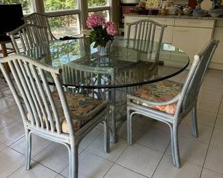 Wicker Style Kitchen Table with 6 Chairs