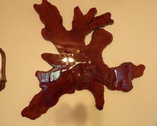 Vintage Mid Century Cypress Wood Wall Clock