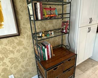 Bakers rack with storage base