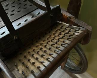 F128 - $250. Wool Carding Machine. Plaque says J Legris Paris. 