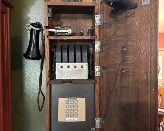 F130 - $275. The Stromberg Carlson Telephone Company. Antique Hand Crank Telephone. Has had newer phone parts installed. Measures 9.25" wide x 25" tall. 