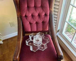 Later 19th C parlor chair and very unusual mid 20th C. crudites set