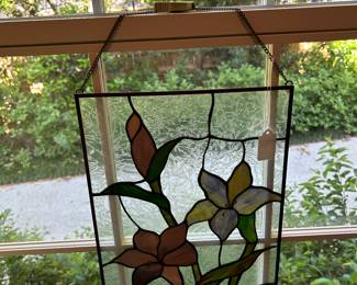 Several pieces of stained glass - handwork
